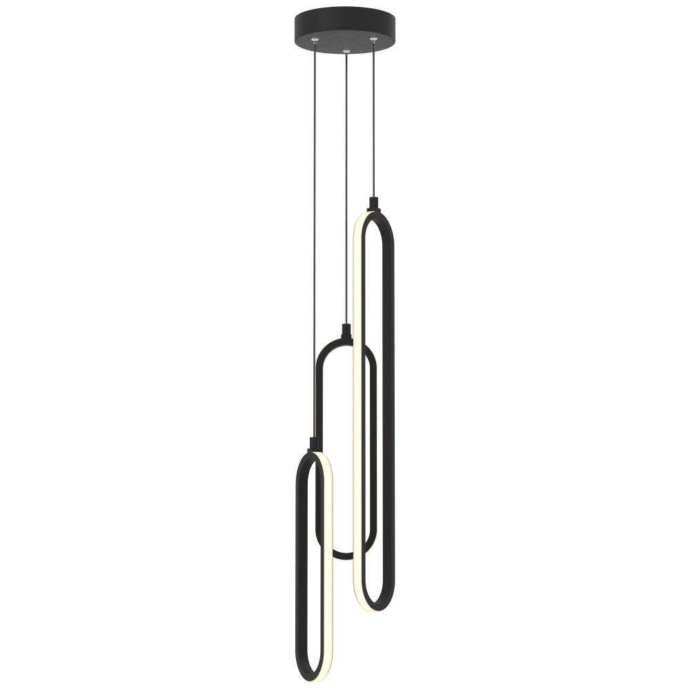 Sienna 3 Lt LED Pendant 25W 120V 5CCT BK