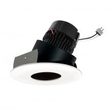 Nora NPRLV-4RPHA27XBMPW - 4" Pearl Low Voltage LED Round Adjustable Pinhole Retrofit, 950lm / 11W, 2700K, Black Pinhole /