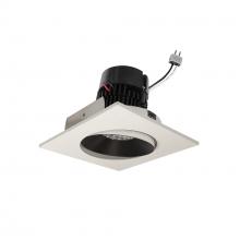 Nora NPRLV-4SC27XBW - 4" Pearl Low Voltage LED Square Adjustable Cone Retrofit, 1200lm / 11W, 2700K, Black Reflector /