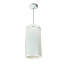 Nora NYLS3-6P1L227NP01WWW - 6" Sapphire III Pendant Mount White Cylinder, Matte Powder White Reflector/Matte Powder White