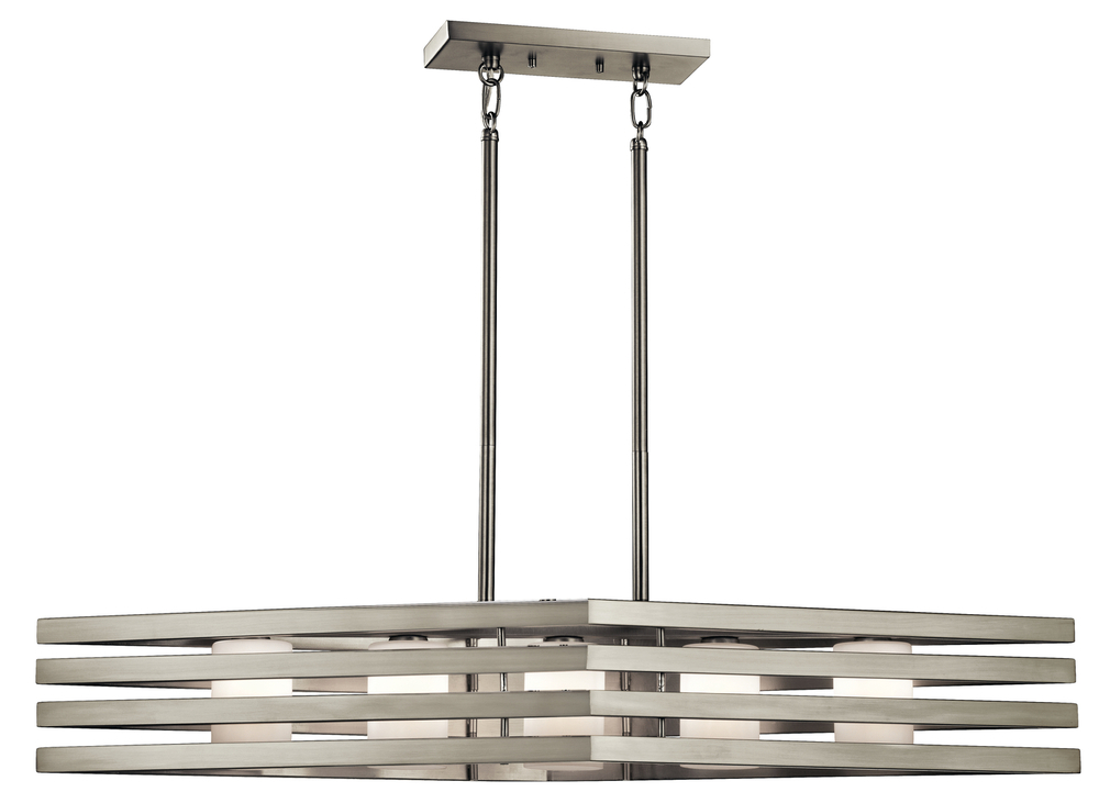 Realta 5 Light Linear Chandelier Brushed Nickel