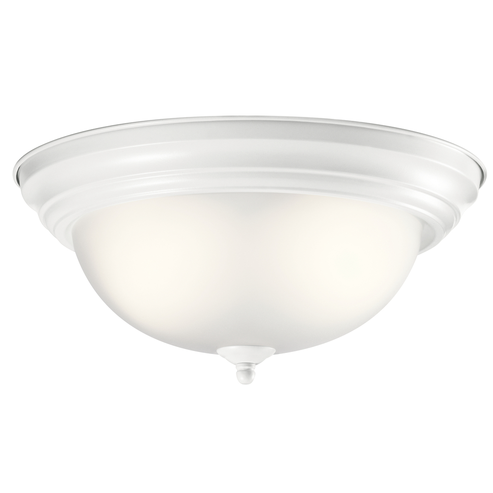 13.25" 2 Light Flush Mount White