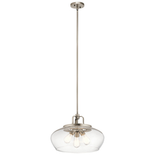 Kichler 43904AP - Davenport 12.75" 3 Light Convertible Pendant or Semi Flush with Clear Glass and Antique Pewter