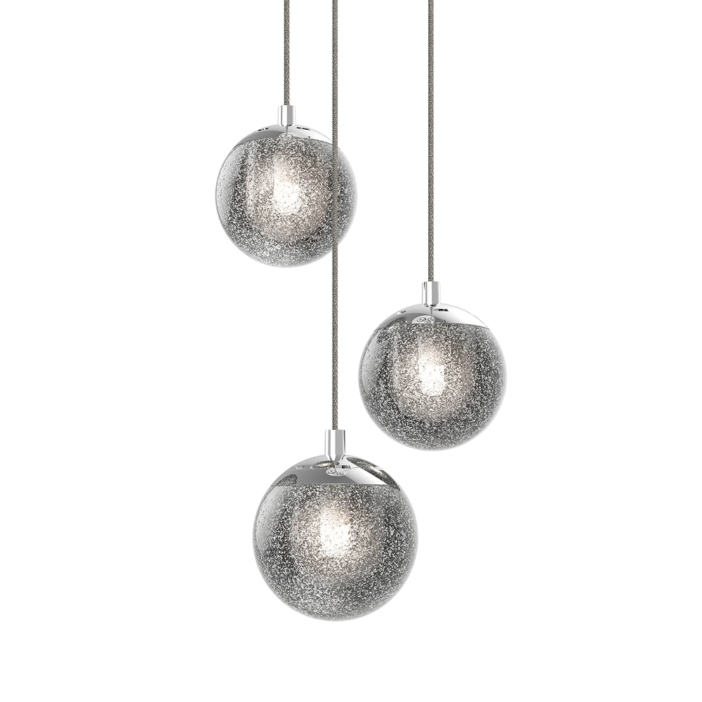 3-Light Round LED Pendant