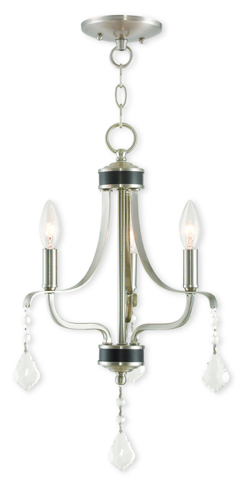 3 Light Brushed Nickel Mini Chandelier