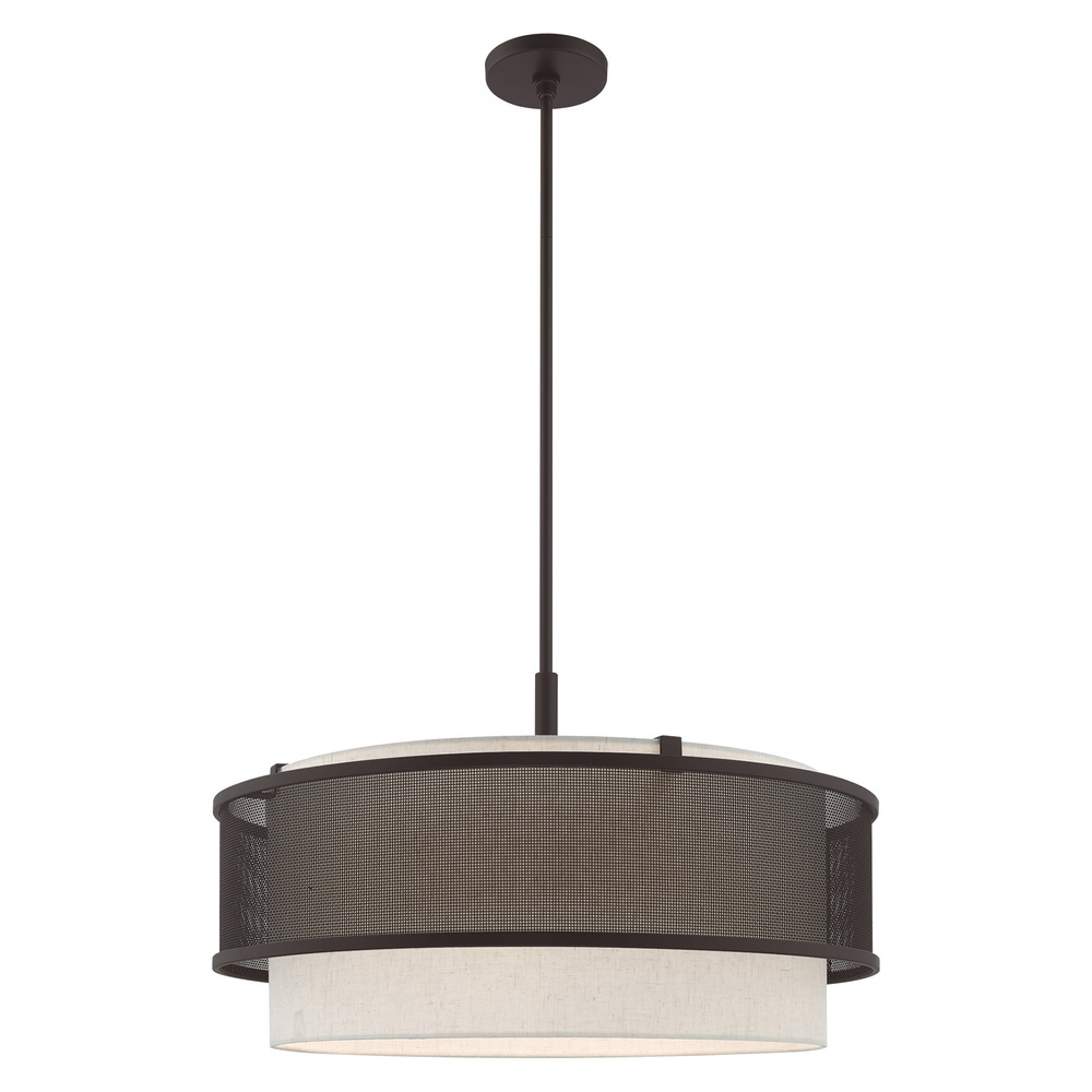 5 Lt Bronze Pendant Chandelier