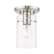 Livex Lighting 46150-91 - 1 Light Brushed Nickel Flush Mount