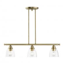 Livex Lighting 46337-01 - 3 Light Antique Brass Linear Chandelier