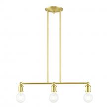 Livex Lighting 47163-12 - 3 Light Satin Brass Linear Chandelier