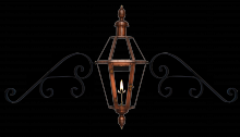 Eslava Street Gas or Electric Copper Lantern with Top and Bottom Scrolls