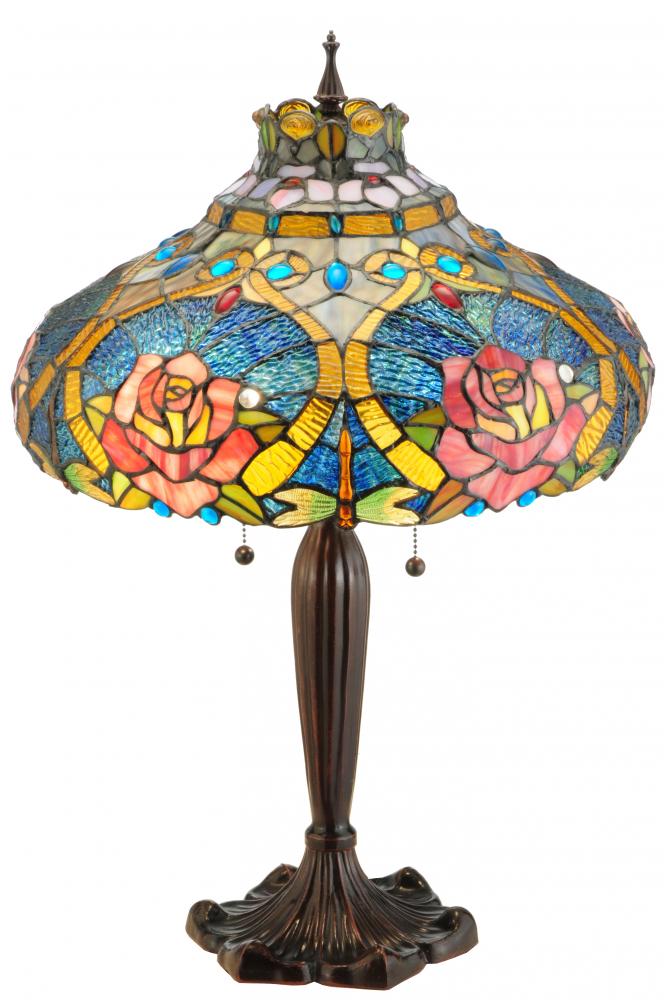 26"H Dragonfly Rose Table Lamp