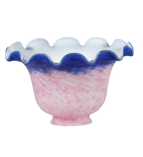 7"W Fluted Bell Pink and Blue Shade