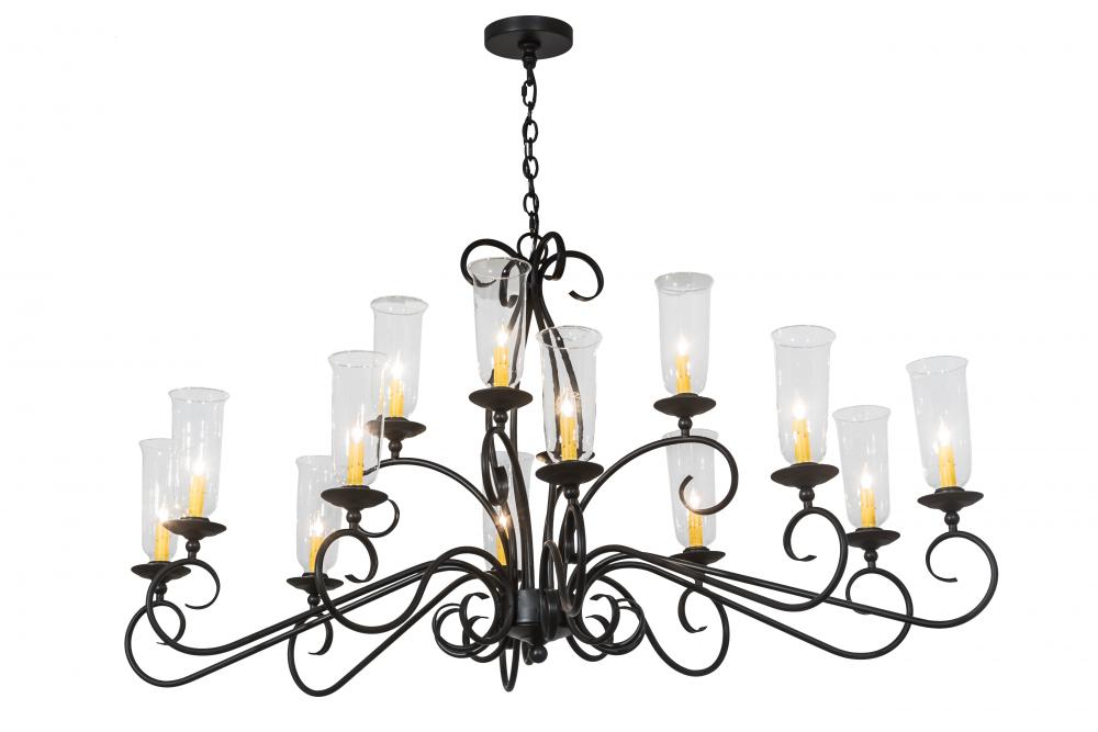 60"L Wallis 14 LT Oblong Chandelier