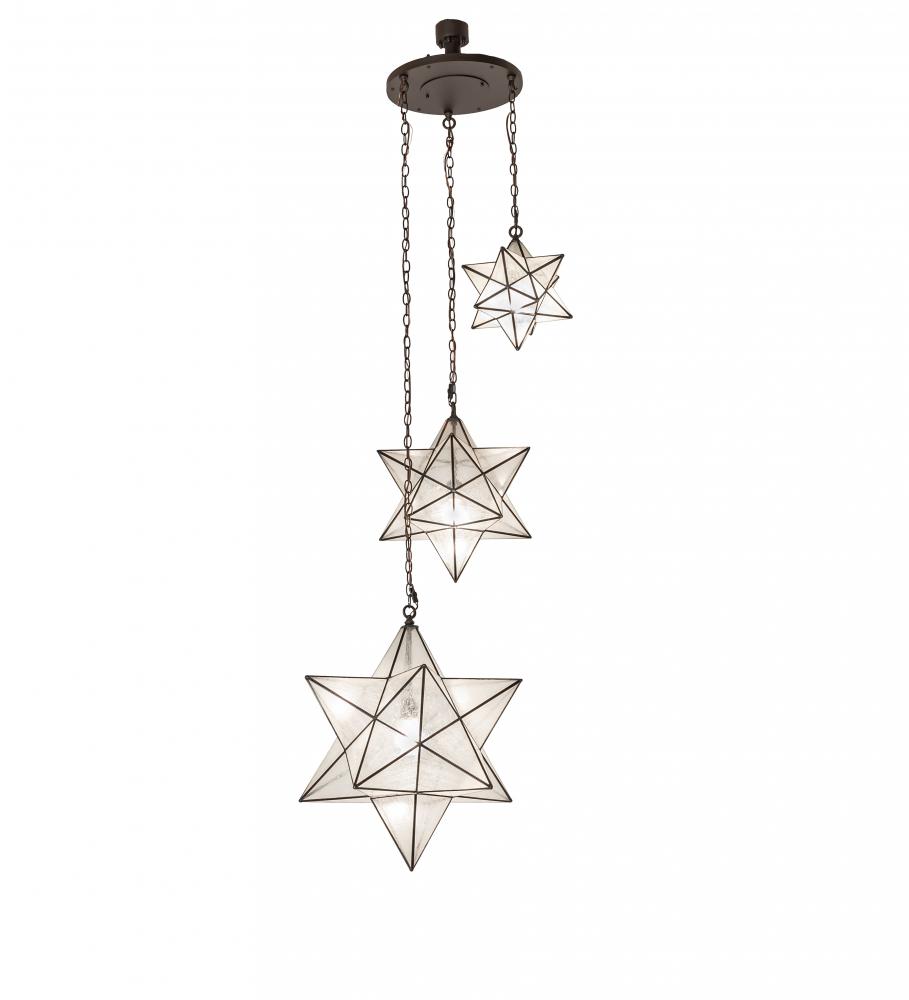 36" Wide Moravian Star 3 Light Cascading Pendant