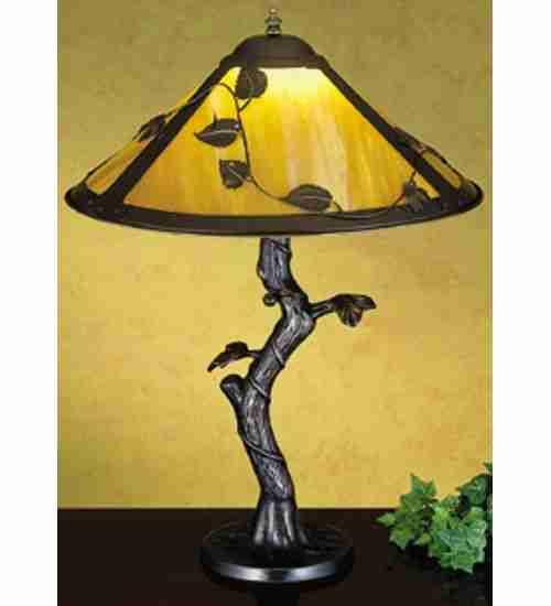 23" High Mission Vine Leaf Apple Tree Table Lamp