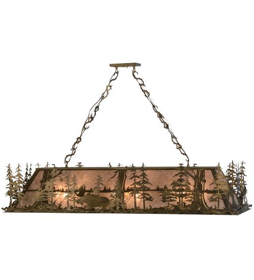 61" Long Moose Through the Trees Oblong Pendant