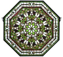 Meyda Green 107223 - 25"W X 25"H Floral Stained Glass Window