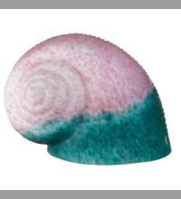 Meyda Green 12600 - 5"W X 6"L PINK/TEAL PATE-DE-VERRE SNAIL SHADE