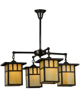 Meyda Green 137579 - 31"W Hyde Park Double Bar Mission 4 LT Chandelier