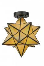 Meyda Green 148883 - 12"W Moravian Star Beige Iridescent Flushmount