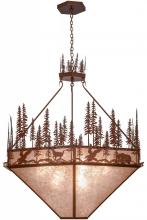 Meyda Green 155414 - 60"W Wildlife at Pine Lake Inverted Pendant