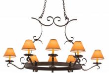 Meyda Green 160119 - 53" Long Handforged 8 Light Oblong Chandelier