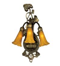 Meyda Green 17191 - 10.5"W Amber Pond Lily 3 LT Wall Sconce