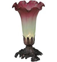 Meyda Green 185087 - 8" High Seafoam/Cranberry Pond Lily Victorian Mini Lamp