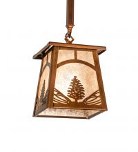 Meyda Green 227795 - 7" Square Mountain Pine Mini Pendant