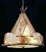 Meyda Green 50151 - 33"W Teepee w/ Buffalo Pendant