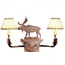 Meyda Green 50615 - 20"W Moose 2 LT Rawhide Wall Sconce