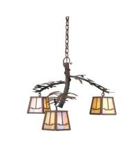 Meyda Green 67905 - 28" Wide Pine Branch Valley View 3 Light Chandelier