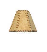 Meyda Green 81145 - 7"W X 5"H Faux Leather Tan Hexagon Shade