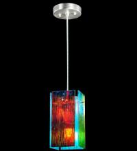 Meyda Blue 122412 - 7"W Metro Fusion Fire and Ice Mist Quadrato Mini Pendant