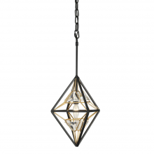 Varaluz 353M01MBFG - Marcia 1-Lt Mini Pendant - Matte Black/French Gold