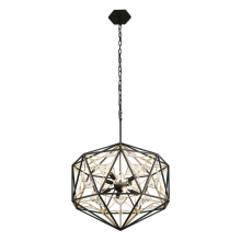 Varaluz 353P08MBFG - Marcia 8-Lt Orb Pendant - Matte Black/French Gold