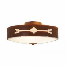 Avalanche Ranch Lighting A47285FC-02 - Ridgewood Close-to-Ceiling Large - Del Rio - Frosted Glass Bowl - Rust Patina Finish