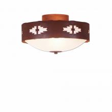 Avalanche Ranch Lighting A47884FC-02 - Ridgemont Close-to-Ceiling Medium - Pueblo - Frosted Glass Bowl - Rust Patina Finish