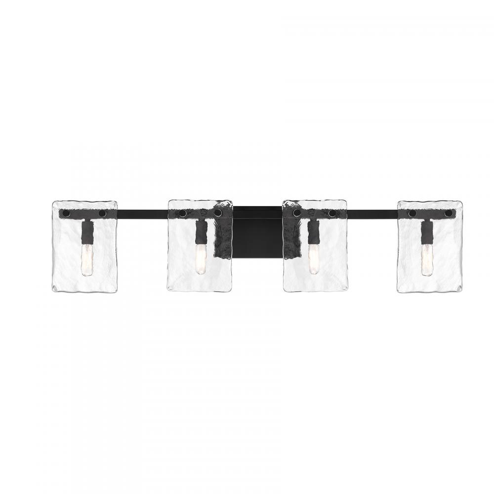 Genry 4-Light Bathroom Vanity Light in Matte Black