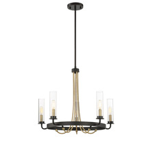 Savoy House 1-8071-5-51 - Kearney 5-Light Chandelier in Vintage Black with Warm Brass