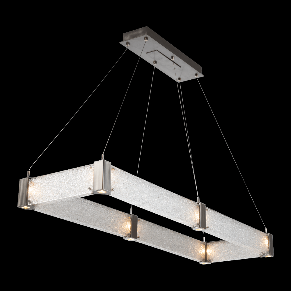 Parallel Rectangular Chandelier - 60-Metallic Beige Silver