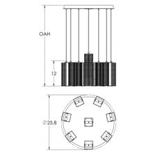 Hammerton CHB0020-08-GB-0-C01-E2 - Downtown Mesh Round 8pc Multi-Pendant