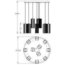 Hammerton CHB0020-11-FB-0-C01-E2 - Downtown Mesh Round 11pc Multi-Pendant