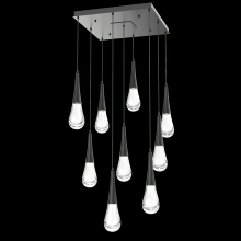 Hammerton CHB0078-09-MB-C-C01-L3 - Raindrop Square 9pc Multi-Pendant