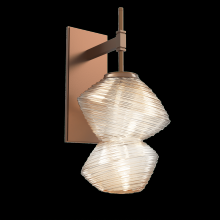 Hammerton IDB0089-01-BB-A-L1 - Mesa Sconce-Burnished Bronze-Amber Blown Glass