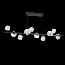 Hammerton PLB0039-T0-MB-C-001-L1 - Gem 10pc Twisted Branch-Matte Black-Clear Blown Glass-Threaded Rod Suspension-LED 2700K