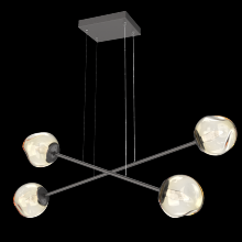 Hammerton PLB0086-M2-GP-GA-CA1-L3 - Luna Double Moda-Graphite-Geo Inner - Amber Outer-Stainless Cable-LED 3000K