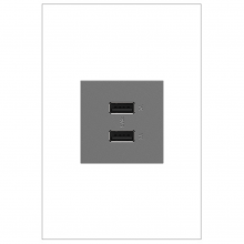 Legrand ARUSB2AA6M4 - Adorne® Ultra-Fast USB Type-A/A Outlet Module, Magnesium