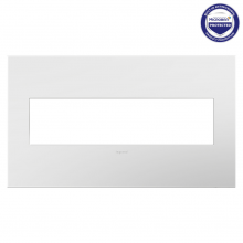 Legrand AWP4GWH4 - adorne® Gloss White Four-Gang Screwless Wall Plate with Microban®