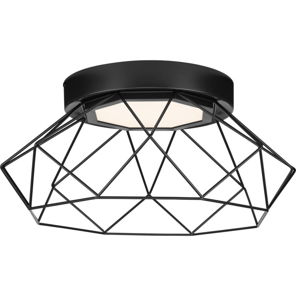 Geodesic LED Matte Black Modern Flush Mount Light